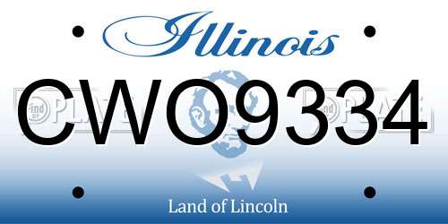 CWO9334 Illinois License Plate