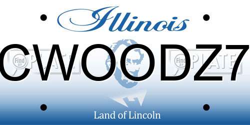 CWOODZ7 Illinois License Plate
