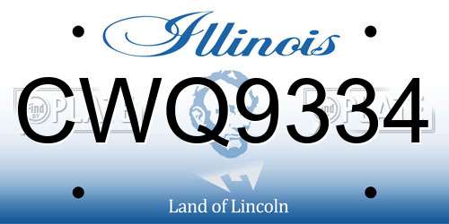CWQ9334 Illinois License Plate