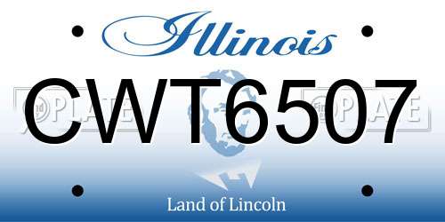 CWT6507 Illinois License Plate