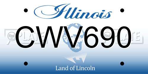 CWV690 Illinois License Plate
