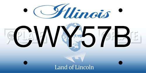 CWY57B Illinois License Plate