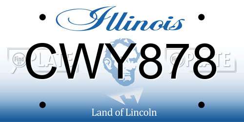 CWY878 Illinois License Plate