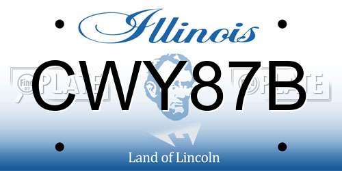 CWY87B Illinois License Plate