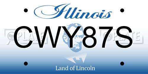 CWY87S Illinois License Plate