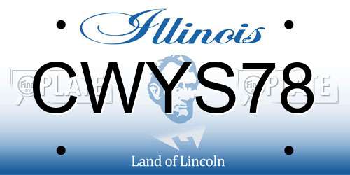CWYS78 Illinois License Plate