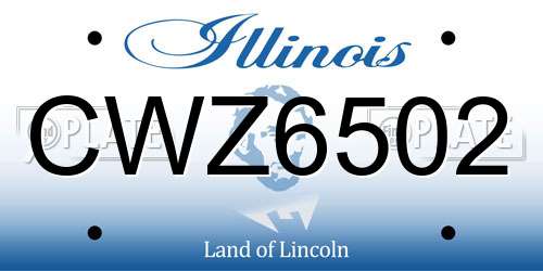 CWZ6502 Illinois License Plate