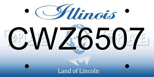 CWZ6507 Illinois License Plate