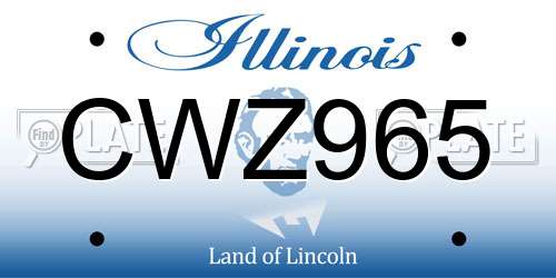 CWZ965 Illinois License Plate