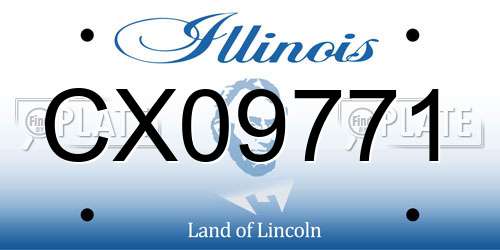 CX09771 Illinois License Plate