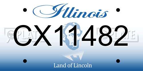 CX11482 Illinois License Plate
