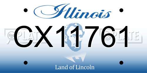 CX11761 Illinois License Plate