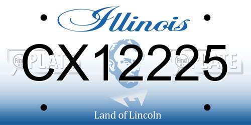 CX12225 Illinois License Plate