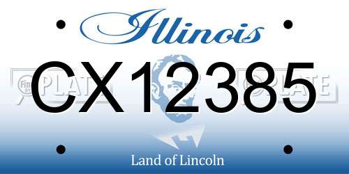 CX12385 Illinois License Plate