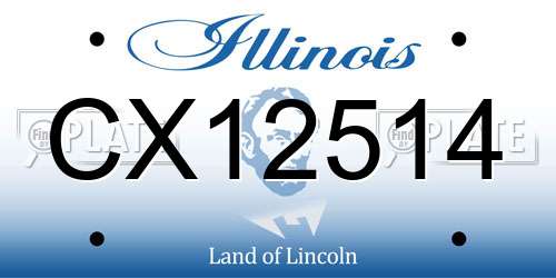 CX12514 Illinois License Plate