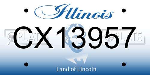 CX13957 Illinois License Plate