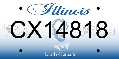 CX14818 Illinois License Plate