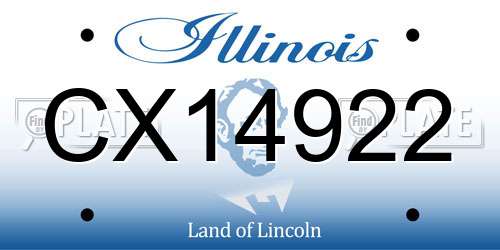CX14922 Illinois License Plate