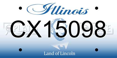 CX15098 Illinois License Plate