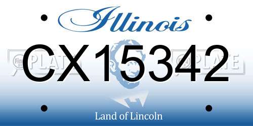 CX15342 Illinois License Plate