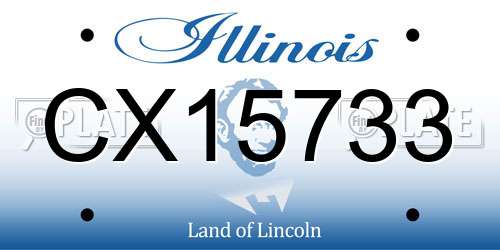 CX15733 Illinois License Plate