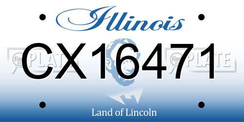 CX16471 Illinois License Plate