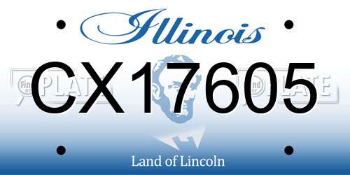 CX17605 Illinois License Plate