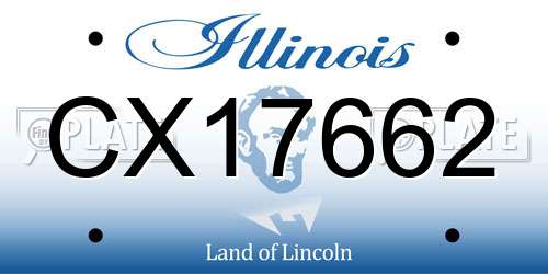 CX17662 Illinois License Plate