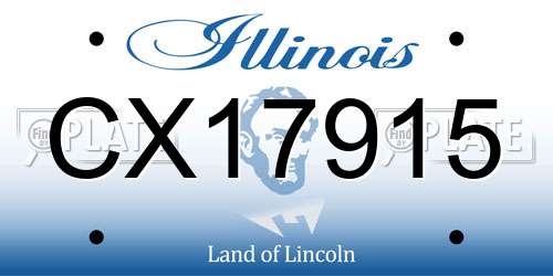 CX17915 Illinois License Plate