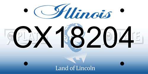 CX18204 Illinois License Plate