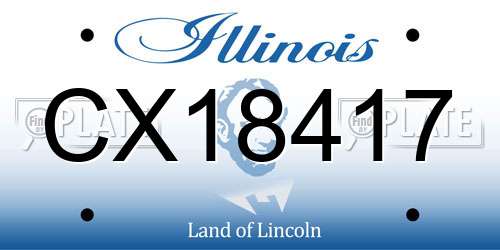 CX18417 Illinois License Plate