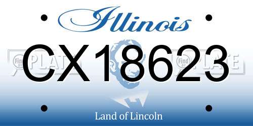 CX18623 Illinois License Plate