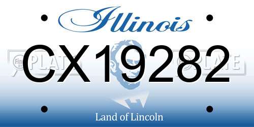 CX19282 Illinois License Plate