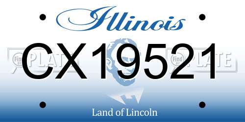 CX19521 Illinois License Plate