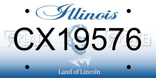CX19576 Illinois License Plate