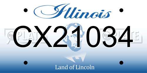 CX21034 Illinois License Plate