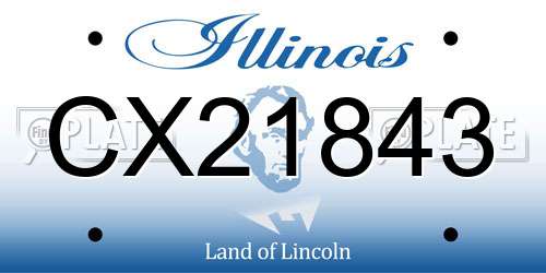 CX21843 Illinois License Plate