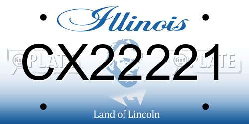CX22221 Illinois License Plate