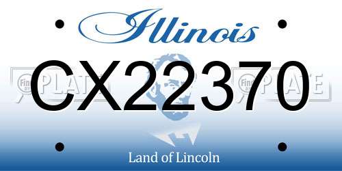 CX22370 Illinois License Plate