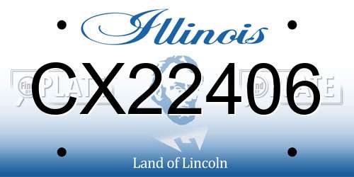 CX22406 Illinois License Plate