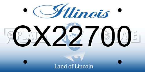 CX22700 Illinois License Plate
