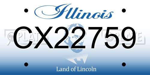 CX22759 Illinois License Plate