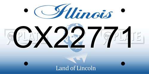 CX22771 Illinois License Plate