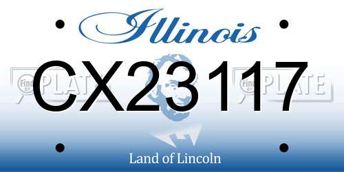 CX23117 Illinois License Plate