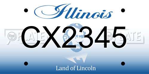CX2345 Illinois License Plate