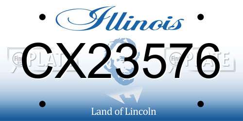 CX23576 Illinois License Plate