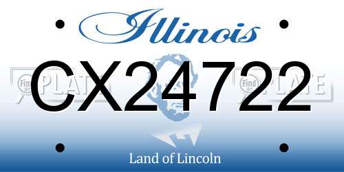 CX24722 Illinois License Plate