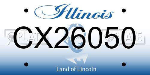 CX26050 Illinois License Plate