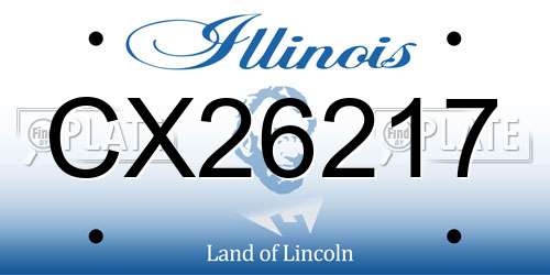 CX26217 Illinois License Plate