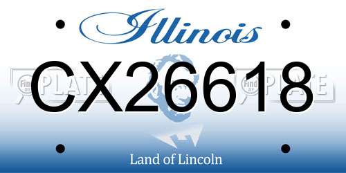 CX26618 Illinois License Plate